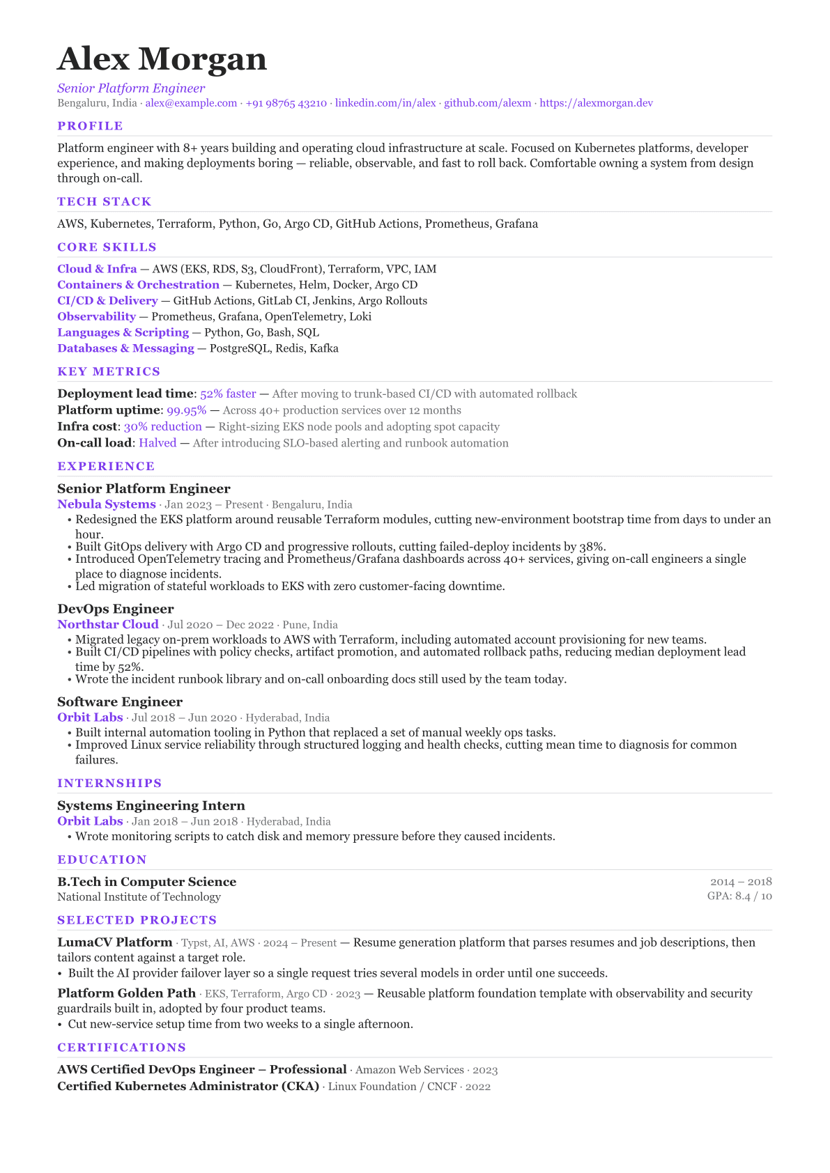 Tribune template preview